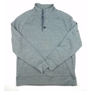 Banana Republic gray quarter button pullover XL